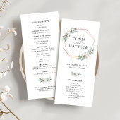 Elegant Greenery Gold Geometric Lijst Wedding Programmakaart