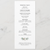 Elegant Greenery Gold Geometric Lijst Wedding Programmakaart (Achterkant)