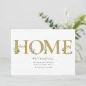 Elegant Greenery Gold Home Verhuizen Nieuw Huis Aankondiging (Staand voorkant)