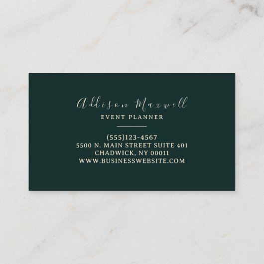 Elegant Greenery Gold Leaf Visitekaartje (Achterkant)