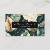 Elegant Greenery Gold Leaf Visitekaartje (Voorkant)