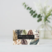 Elegant Greenery Gold Leaf Visitekaartje (Staand voorkant)