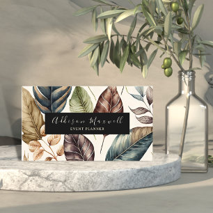 Elegant Greenery Gold Leaf Visitekaartje