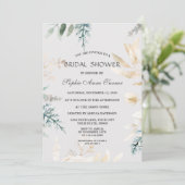 Elegant Greenery Gold Leaves Vrijgezellenfeest Kaart (Staand voorkant)