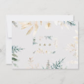 Elegant Greenery Gold Leaves Wedding Calligraphy Save The Date (Achterkant)