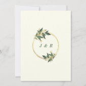 Elegant Greenery Gold Luxury Wedding Uitnodiging (Achterkant)