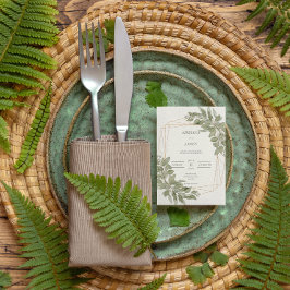 Elegant Greenery Gold rustige bruiloft Folie Uitnodiging