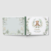 Elegant Greenery Gold Teddy Bear Baby shower Gastenboek (Volledig)