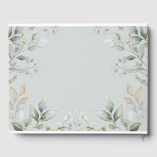 Elegant Greenery Gold Teddy Bear Baby shower Gastenboek (Achterkant)