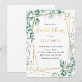 Elegant Greenery Gold Vrijgezellenfeest Kaart (Voorkant / Achterkant)