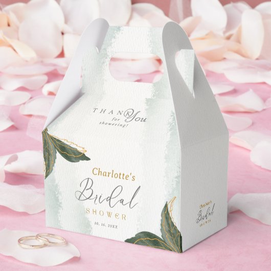 Elegant Greenery Gold Waterverf Vrijgezellenfeest Bedankdoosjes (Huwelijk)