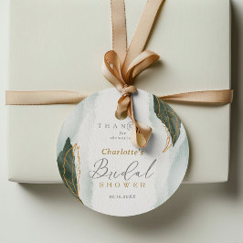 Elegant Greenery Gold Waterverf Vrijgezellenfeest Bedankjes Labels