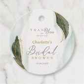 Elegant Greenery Gold Waterverf Vrijgezellenfeest Bedankjes Labels (Voorkant)