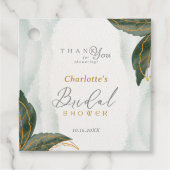 Elegant Greenery Gold Waterverf Vrijgezellenfeest Bedankjes Labels (Voorkant)