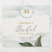 Elegant Greenery Gold Waterverf Vrijgezellenfeest Bier Etiket (Enkel label)