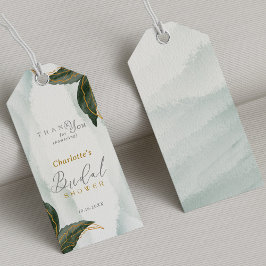 Elegant Greenery Gold Waterverf Vrijgezellenfeest Cadeaulabel