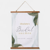 Elegant Greenery Gold Waterverf Vrijgezellenfeest Hangend Wandkleed (Voorkant)