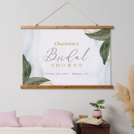 Elegant Greenery Gold Waterverf Vrijgezellenfeest Hangend Wandkleed