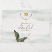 Elegant Greenery Gold Waterverf Vrijgezellenfeest Likeurfles Etiket (Enkel label)