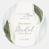 Elegant Greenery Gold Waterverf Vrijgezellenfeest Ronde Sticker (Voorkant)