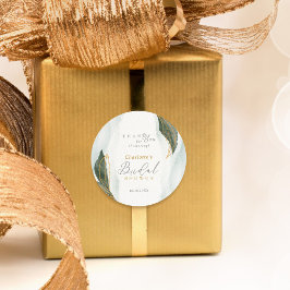 Elegant Greenery Gold Waterverf Vrijgezellenfeest Ronde Sticker