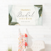 Elegant Greenery Gold Waterverf Vrijgezellenfeest Spandoek (Insitu)
