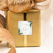 Elegant Greenery Gold Waterverf Vrijgezellenfeest Vierkante Sticker