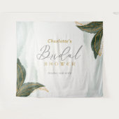 Elegant Greenery Gold Waterverf Vrijgezellenfeest Wandkleed (Voorkant (horizontaal))