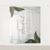 Elegant Greenery Gold Waterverf Vrijgezellenfeest Wandkleed (Voorkant)