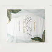 Elegant Greenery Gold Waterverf Vrijgezellenfeest Wandkleed (Voorkant (horizontaal))