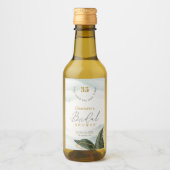 Elegant Greenery Gold Waterverf Vrijgezellenfeest Wijn Etiket (Voorkant)