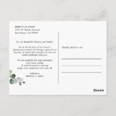 Elegant Greenery Gold Wedding Hartelijk dank Brief Briefkaart (Achterkant)