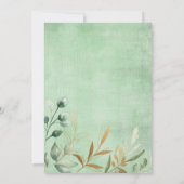 Elegant Greenery Gold Woodland Forest Baby Animals Bedankkaart (Achterkant)