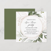 Elegant Greenery Golden Holiday Open House  Kaart (Voorkant / Achterkant)