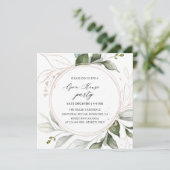 Elegant Greenery Golden Holiday Open House  Kaart (Staand voorkant)