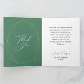 Elegant greenery goudlijnen eucalyptusbruiloft bedankkaart (Binnen)