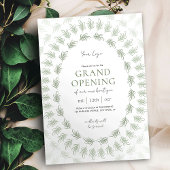 Elegant Greenery Grand Opening Business Logo Kaart