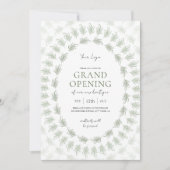 Elegant Greenery Grand Opening Business Logo Kaart (Voorkant)