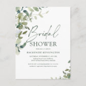 Elegant Greenery Handgeschreven het Vrijgezellenfe Uitnodiging Briefkaart (Voorkant)
