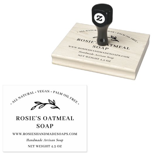 Elegant Greenery Handmade Beauty Skincare Product Rubberstempel (Gestempeld)