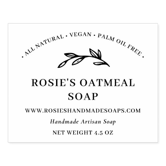 Elegant Greenery Handmade Beauty Skincare Product Rubberstempel (Afrduk)