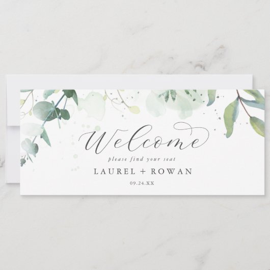 Elegant Greenery Hanging Seating Chart Header (Voorkant)