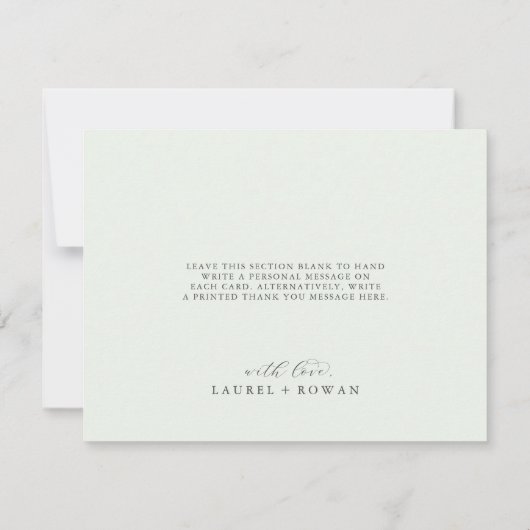 Elegant Greenery Hartelijk dank Bedankkaart (Achterkant)