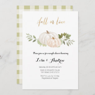 Elegant Greenery Herfst in Love Couples Shower Kaart
