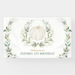 Elegant Greenery Herfst Pumpkin 1st Birthday Welko Spandoek
