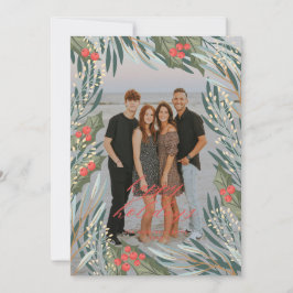 Elegant Greenery Holiday Lijst Holiday Kaart