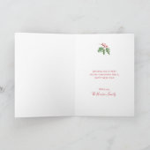 Elegant Greenery Holly Photo Merry Kerstmis Feestdagen Kaart (Binnen)
