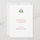 Elegant Greenery Holly Photo Merry Kerstmis Feestdagenkaart (Achterkant)