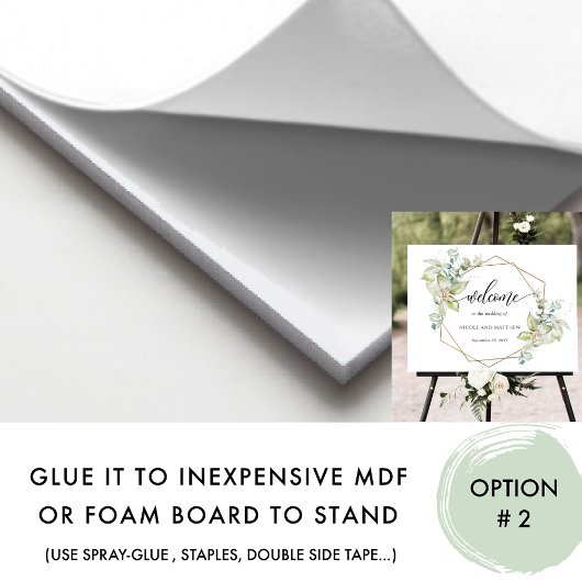 Elegant Greenery Horizontal Welcome Wedding Sign Poster