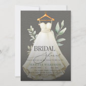 Elegant Greenery Jurk Gown Vrijgezellenfeest Kaart (Voorkant)